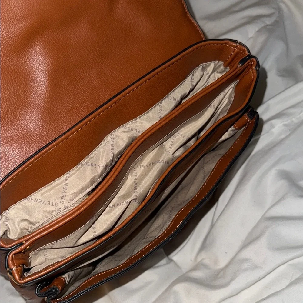 Steve Madden Brown Quilted Top Handle Shoulder Bag